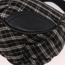 BURBERRY Nova Check Blue Label Hand Bag Canvas 2way Black Gold Auth 187373-15