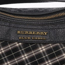 BURBERRY Nova Check Blue Label Hand Bag Canvas 2way Black Gold Auth 187373-18
