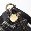 BURBERRY Nova Check Blue Label Hand Bag Canvas 2way Black Gold Auth 187373-11