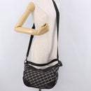 BURBERRY Nova Check Blue Label Hand Bag Canvas 2way Black Gold Auth 187373-24