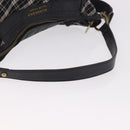 BURBERRY Nova Check Blue Label Hand Bag Canvas 2way Black Gold Auth 187373-7