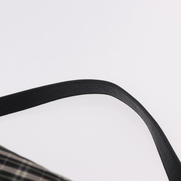 BURBERRY Nova Check Blue Label Hand Bag Canvas 2way Black Gold Auth 187373