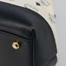 MCM Vicetos Logogram Hand Bag PVC Leather White Gold Auth 187374-10
