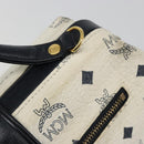 MCM Vicetos Logogram Hand Bag PVC Leather White Gold Auth 187374-14