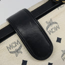 MCM Vicetos Logogram Hand Bag PVC Leather White Gold Auth 187374-16