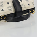 MCM Vicetos Logogram Hand Bag PVC Leather White Gold Auth 187374-7