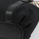 BURBERRY Nova Check Hand Bag Nylon Beige Black Silver Auth 187375A-15