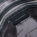 BURBERRY Nova Check Hand Bag Nylon Beige Black Silver Auth 187375A-11