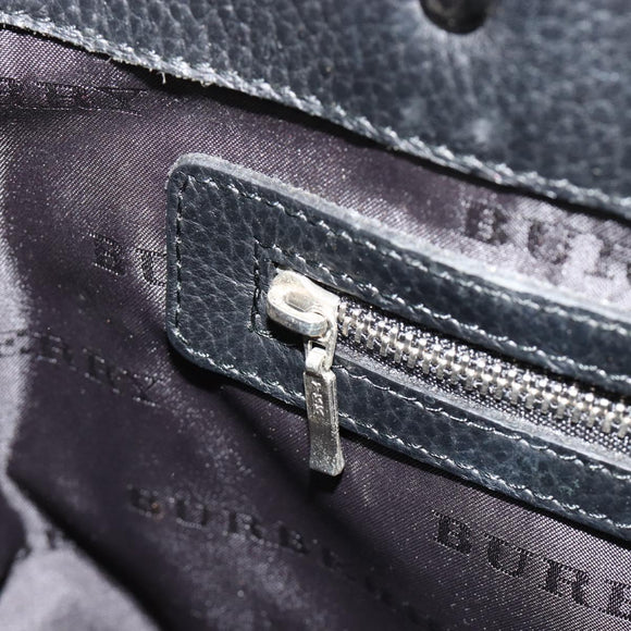BURBERRY Nova Check Hand Bag Nylon Beige Black Silver Auth 187375A