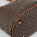 CELINE Macadam Canvas Hand Bag PVC Leather Brown Gold Auth 187377-14