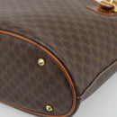 CELINE Macadam Canvas Hand Bag PVC Leather Brown Gold Auth 187377-15