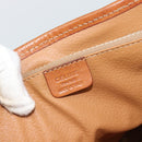 CELINE Macadam Canvas Hand Bag PVC Leather Brown Gold Auth 187377-17