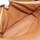 CELINE Macadam Canvas Hand Bag PVC Leather Brown Gold Auth 187377-10