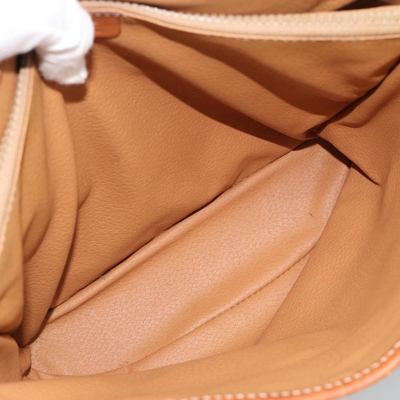 CELINE Macadam Canvas Hand Bag PVC Leather Brown Gold Auth 187377