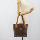 CELINE Macadam Canvas Hand Bag PVC Leather Brown Gold Auth 187377-22