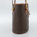 CELINE Macadam Canvas Hand Bag PVC Leather Brown Gold Auth 187377-3