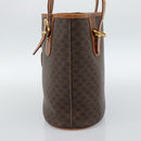 CELINE Macadam Canvas Hand Bag PVC Leather Brown Gold Auth 187377-4