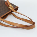 CELINE Macadam Canvas Hand Bag PVC Leather Brown Gold Auth 187377-7