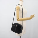 CELINE Macadam Canvas Shoulder Bag Suede Leather Navy Gold Auth 187378-21