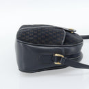 CELINE Macadam Canvas Shoulder Bag Suede Leather Navy Gold Auth 187378-5