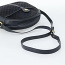 CELINE Macadam Canvas Shoulder Bag Suede Leather Navy Gold Auth 187378-7