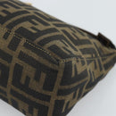 FENDI Zucca Canvas Pouch Black Brown Auth 187379-14
