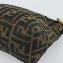 FENDI Zucca Canvas Pouch Black Brown Auth 187379-16