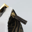 FENDI Zucca Canvas Pouch Black Brown Auth 187379-9
