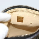 FENDI Zucca Canvas Pouch Black Brown Auth 187379-10