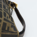 FENDI Zucca Canvas Pouch Black Brown Auth 187379-8
