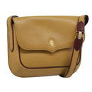 CARTIER Shoulder Bag Leather Yellow Gold Auth 187380-1