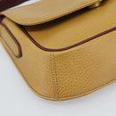 CARTIER Shoulder Bag Leather Yellow Gold Auth 187380-14