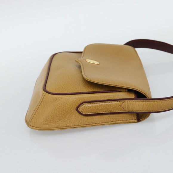 CARTIER Shoulder Bag Leather Yellow Gold Auth 187380