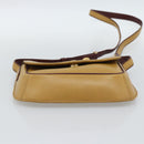 CARTIER Shoulder Bag Leather Yellow Gold Auth 187380-5