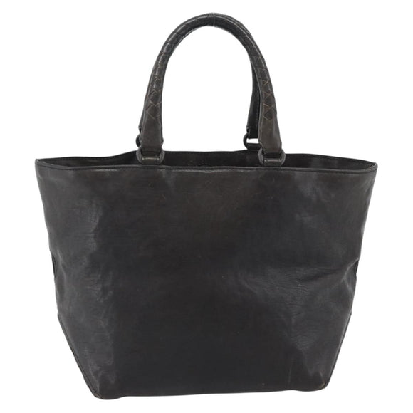 BOTTEGA VENETA INTRECCIATO Tote Bag Leather Black Auth 187381