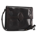 SAINT LAURENT Shoulder Bag Leather Brown Gold Auth 187382-1