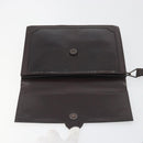 SAINT LAURENT Shoulder Bag Leather Brown Gold Auth 187382-17