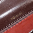 SAINT LAURENT Shoulder Bag Leather Brown Gold Auth 187382-18
