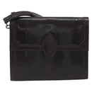 SAINT LAURENT Shoulder Bag Leather Brown Gold Auth 187382-2