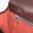 SAINT LAURENT Shoulder Bag Leather Brown Gold Auth 187382-22