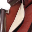 SAINT LAURENT Shoulder Bag Leather Brown Gold Auth 187382-23