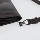 SAINT LAURENT Shoulder Bag Leather Brown Gold Auth 187382-5