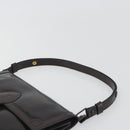 SAINT LAURENT Shoulder Bag Leather Brown Gold Auth 187382-9