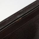 SAINT LAURENT Shoulder Bag Leather Brown Gold Auth 187382A-14