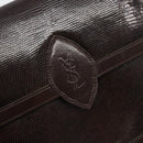 SAINT LAURENT Shoulder Bag Leather Brown Gold Auth 187382A-15