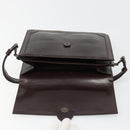 SAINT LAURENT Shoulder Bag Leather Brown Gold Auth 187382A-16
