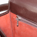 SAINT LAURENT Shoulder Bag Leather Brown Gold Auth 187382A-21