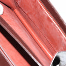 SAINT LAURENT Shoulder Bag Leather Brown Gold Auth 187382A-23