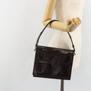 SAINT LAURENT Shoulder Bag Leather Brown Gold Auth 187382A-24