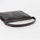 SAINT LAURENT Shoulder Bag Leather Brown Gold Auth 187382A-7
